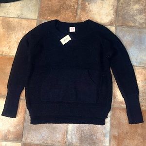 Wanna b black kangaroo pocket sweater eyelash teddy small & medium